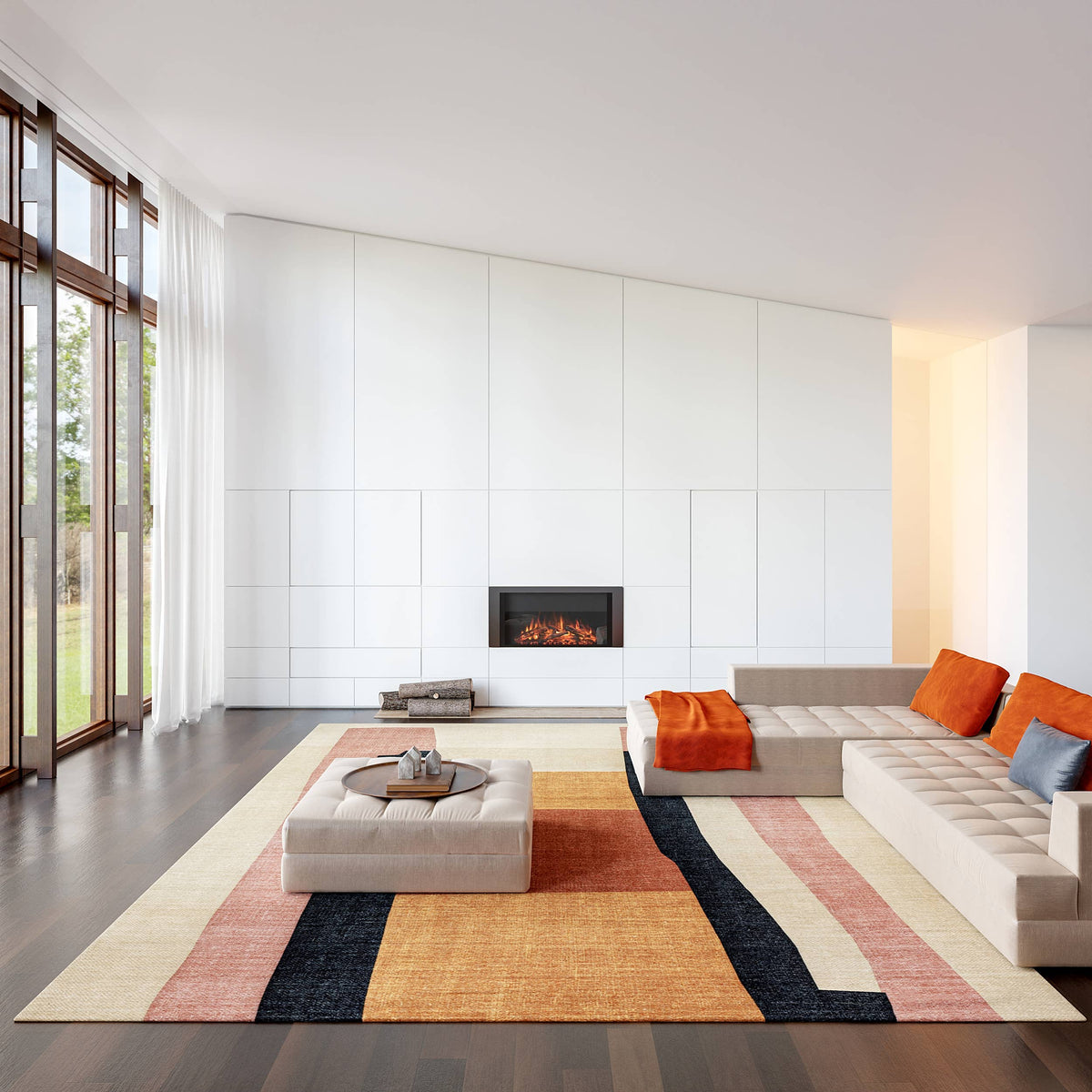 Midtown Abstract Wool Area Rug –