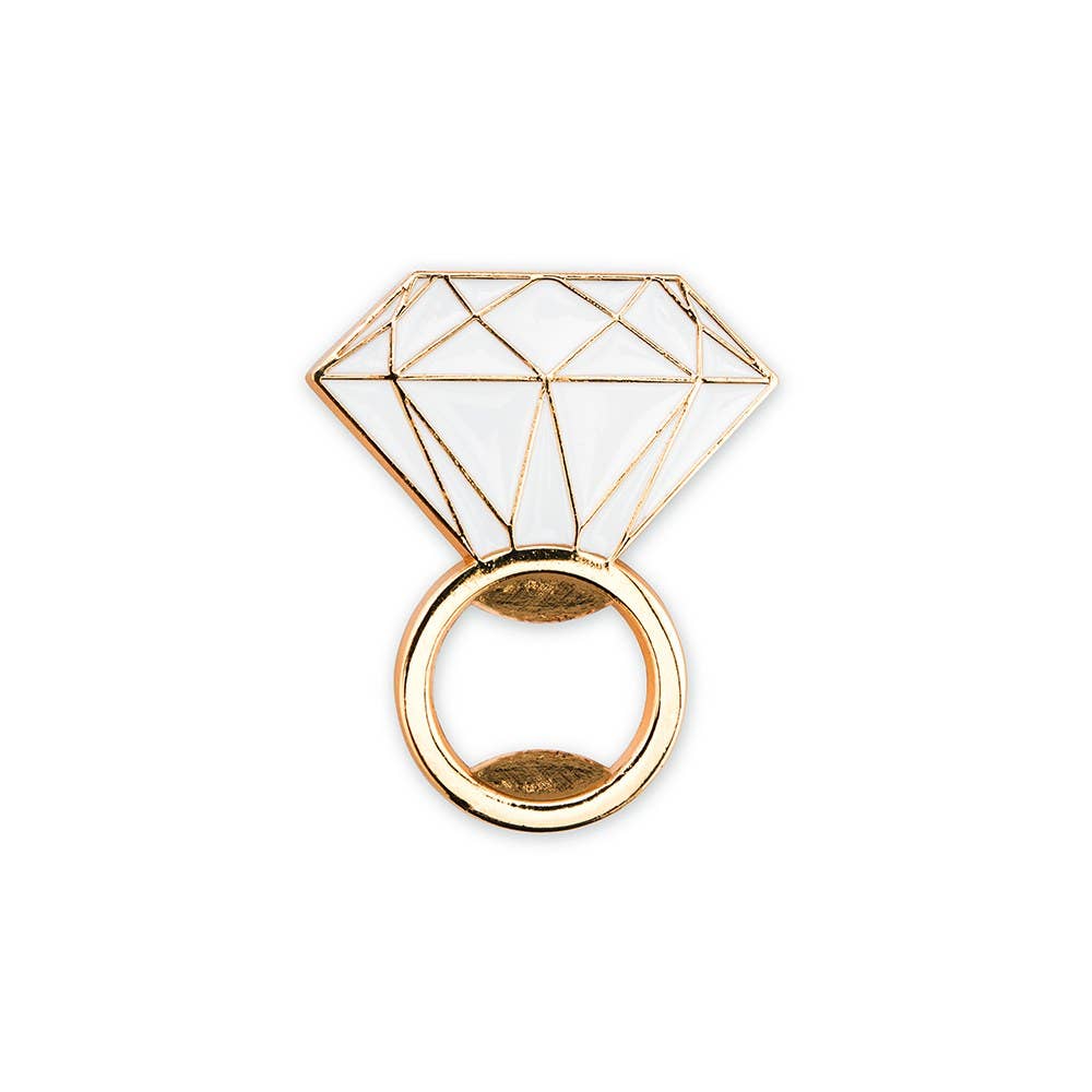 Flat Metal Diamond Ring Bottle Opener - Gold –