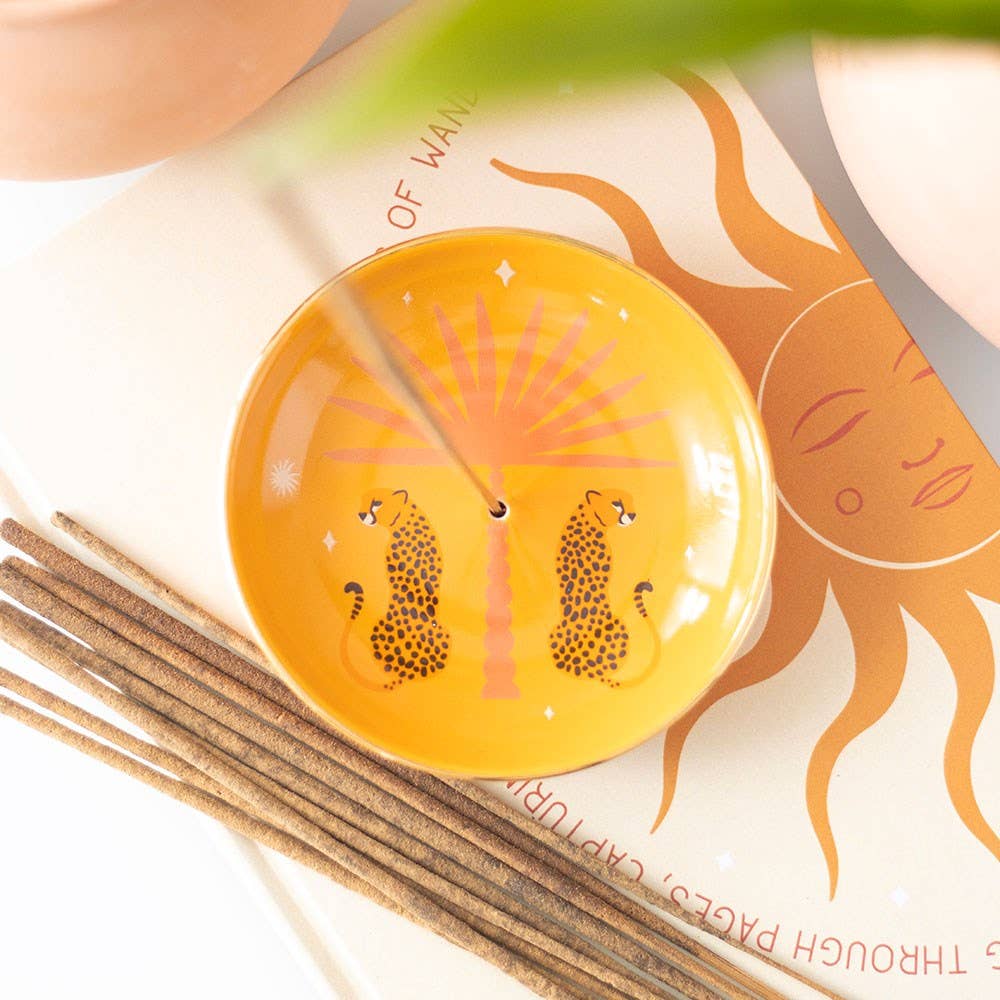 Leopard Palm Ceramic Incense Holder Plate –