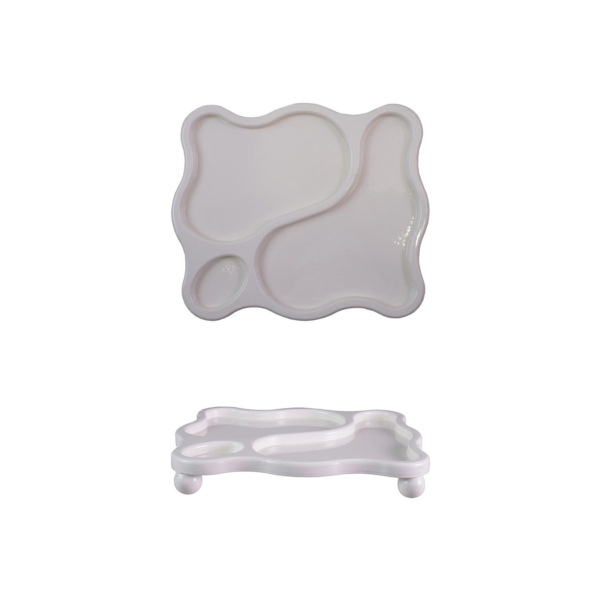 Decorative Wood Organic Shaped Tray –