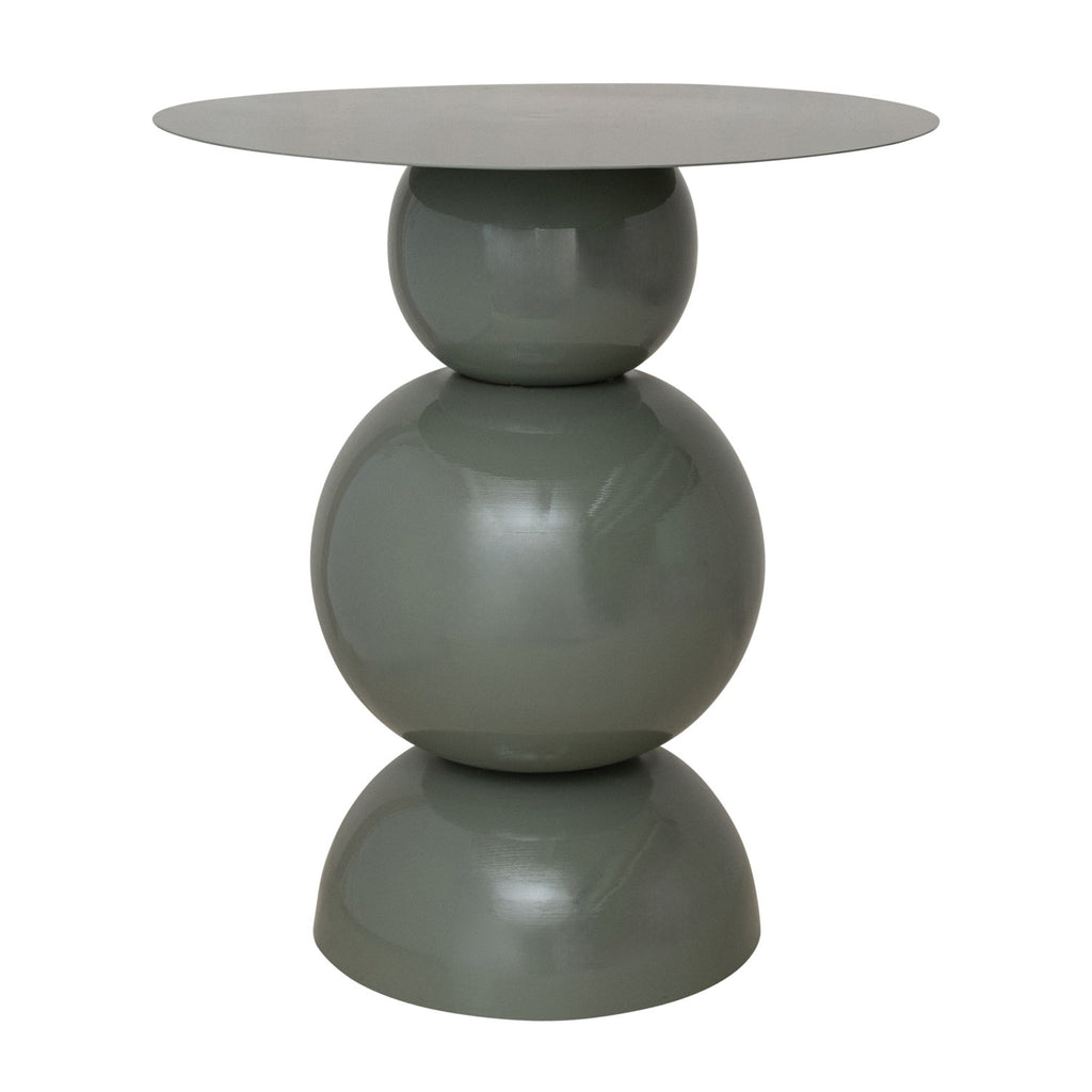 Powder Coated Metal Table w/ Stacked Base, Grey, KD
