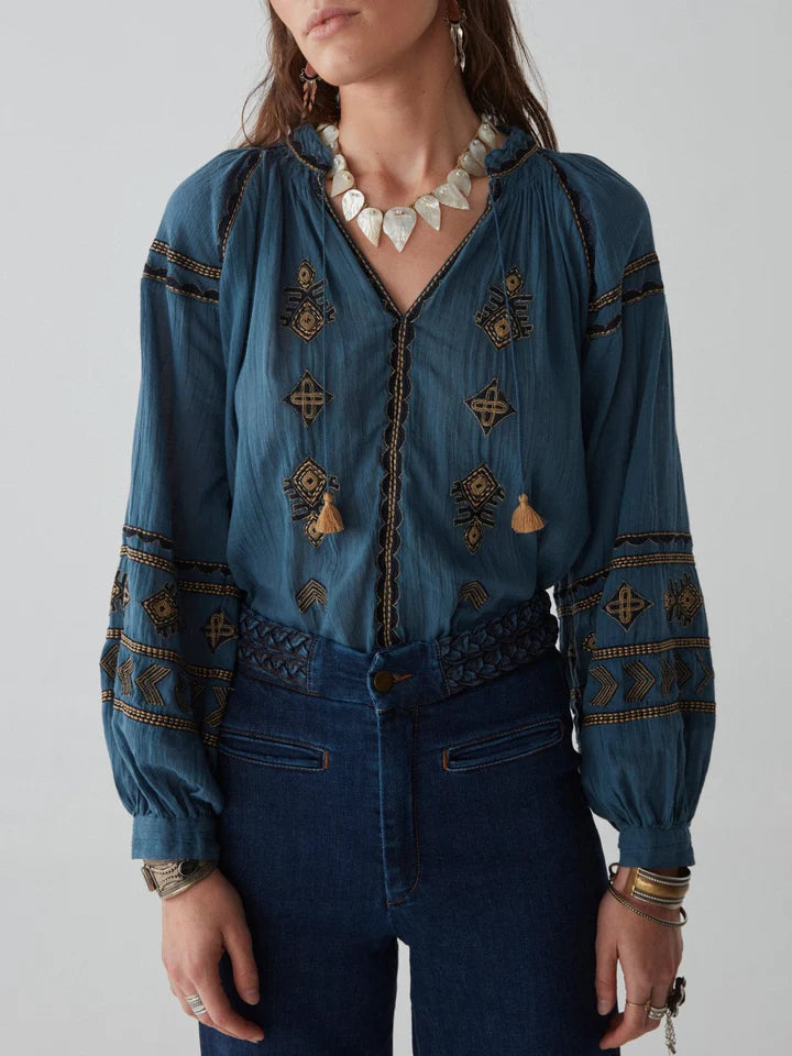Audrey Blouse in Dipinto Di Blu –