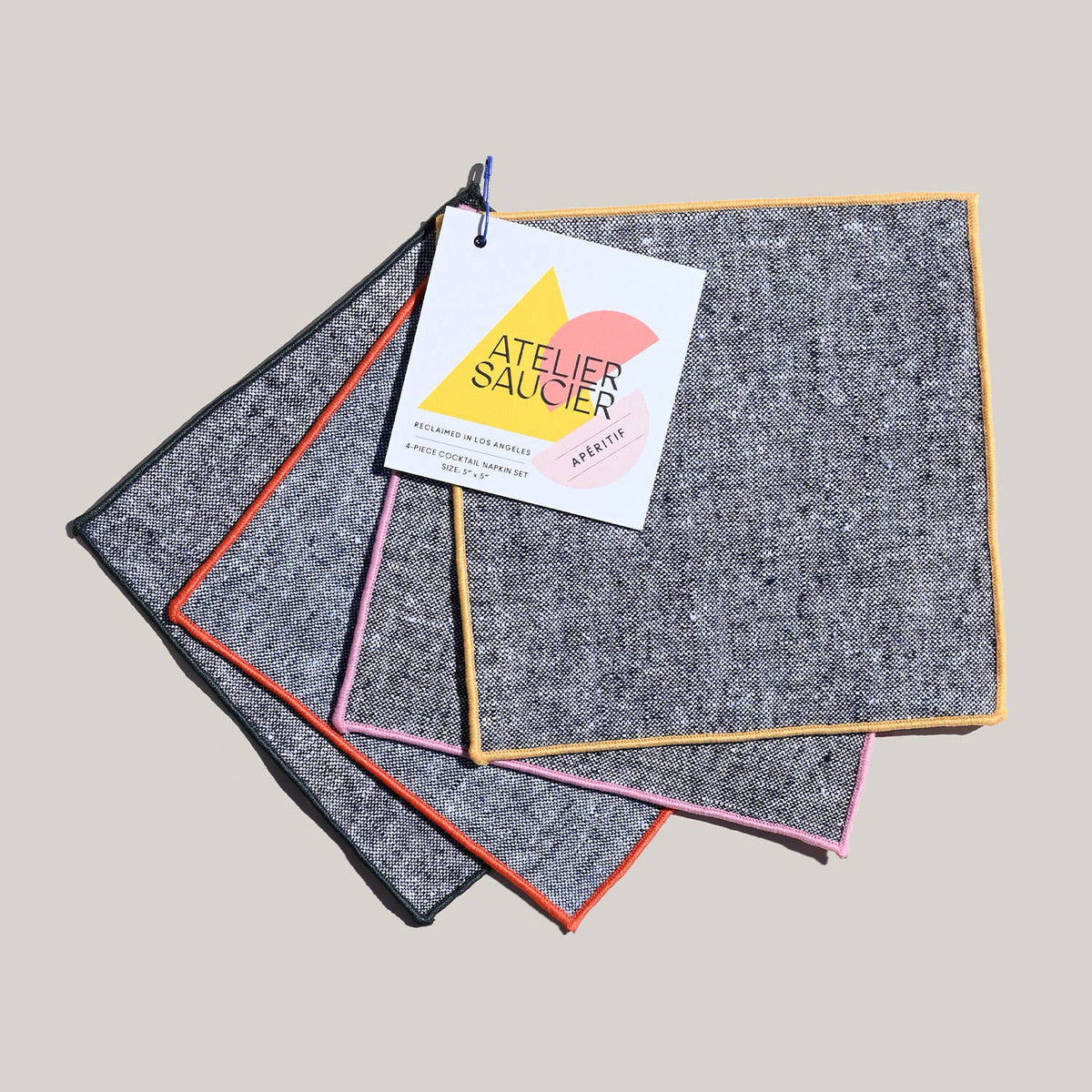Rainbow Chambray Cocktail Napkin Set –