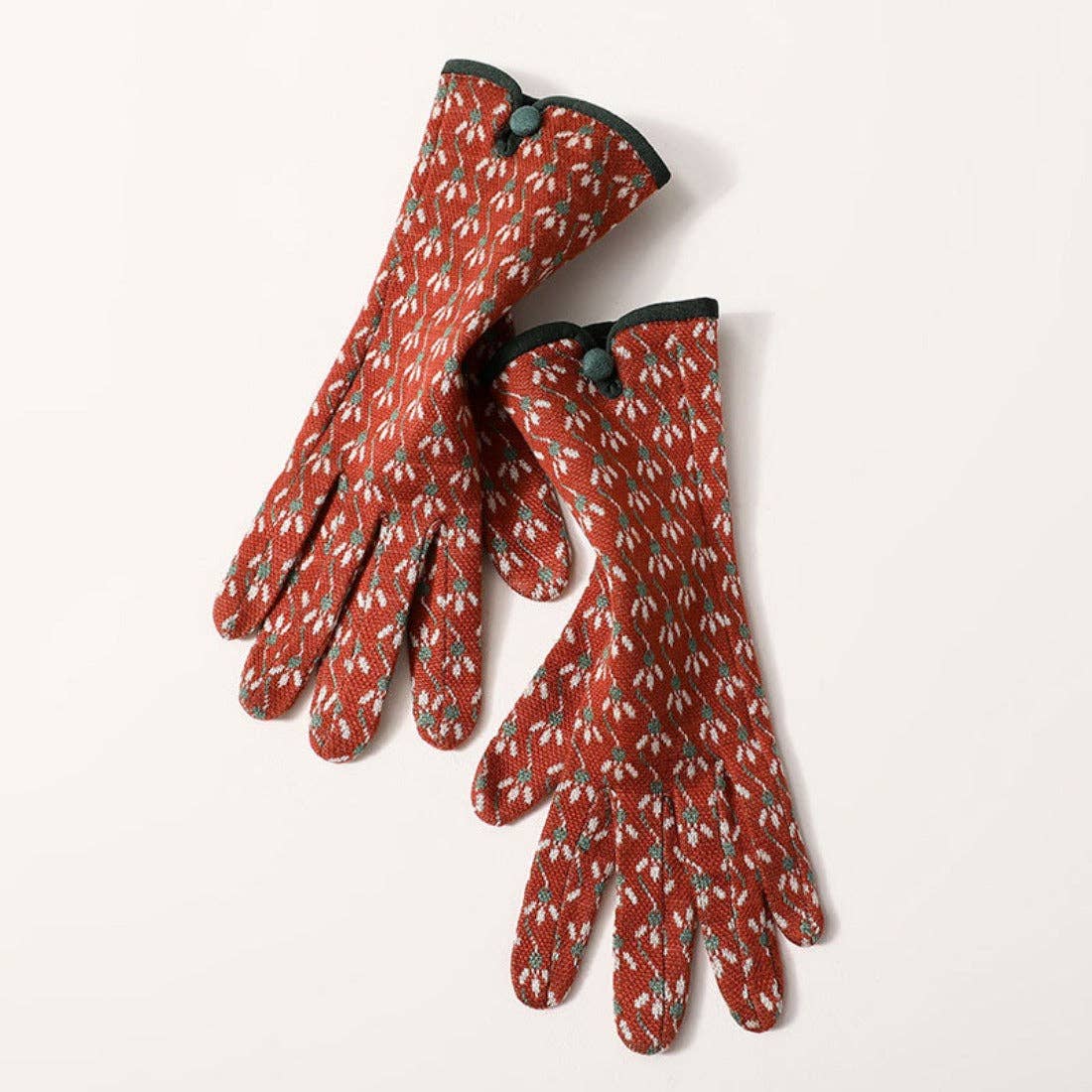 Gloving - Floral Knit Touchscreen Gloves –