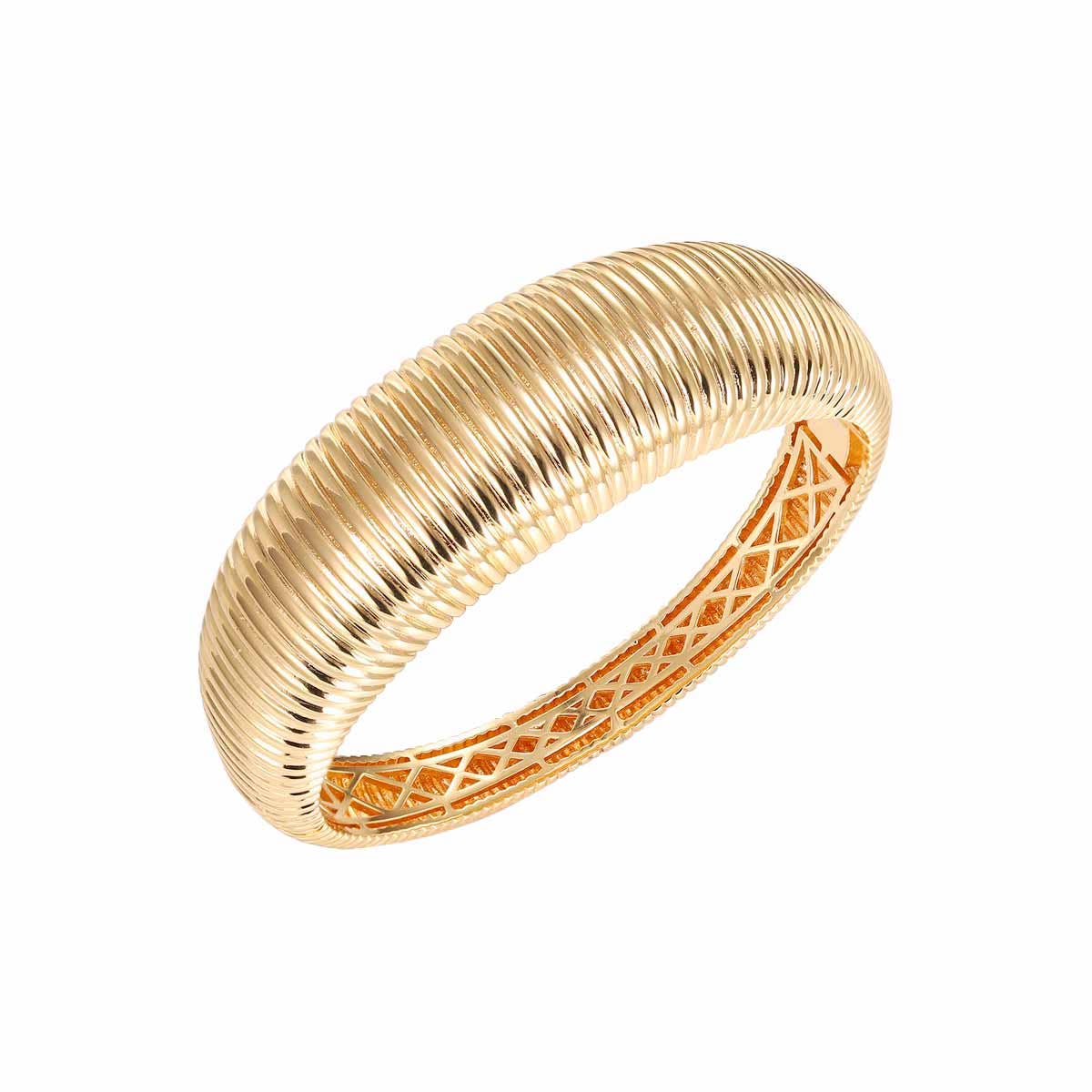 Ridged Snake Chain Graduated Bangle Bracelet –