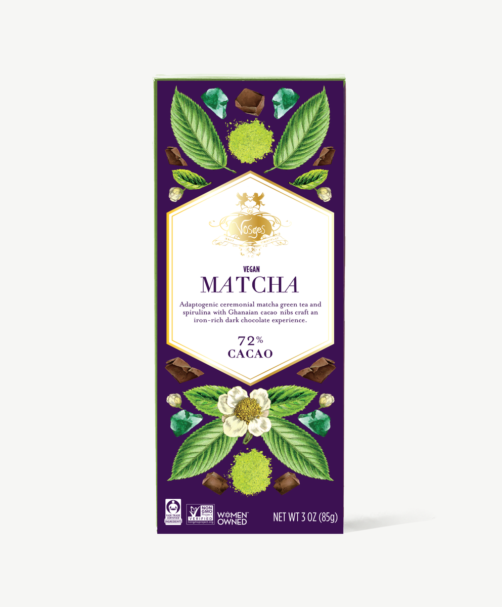 Dark Chocolate Bar w/ Matcha Green Tea & Spirulina - Gourmet –