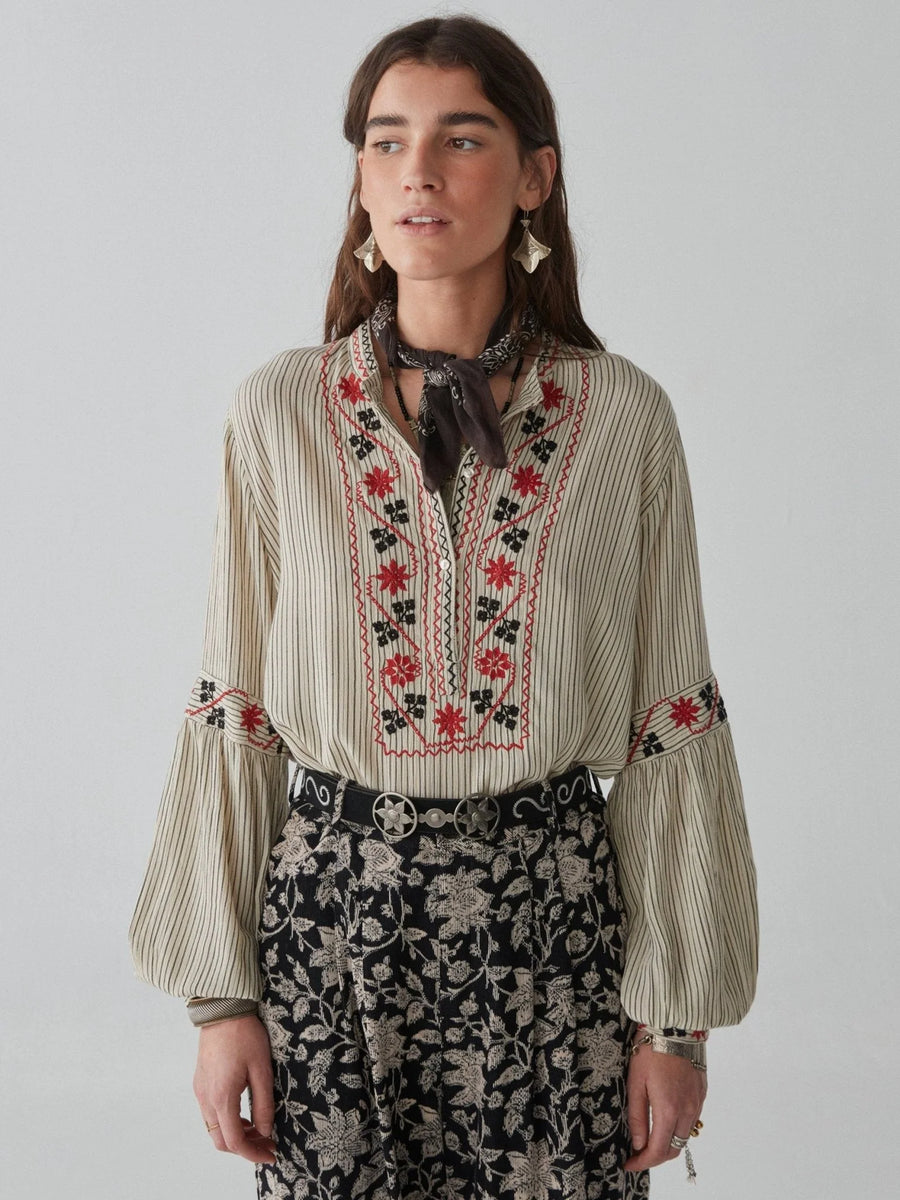 Tina Blouse in Wallflower Stripes –